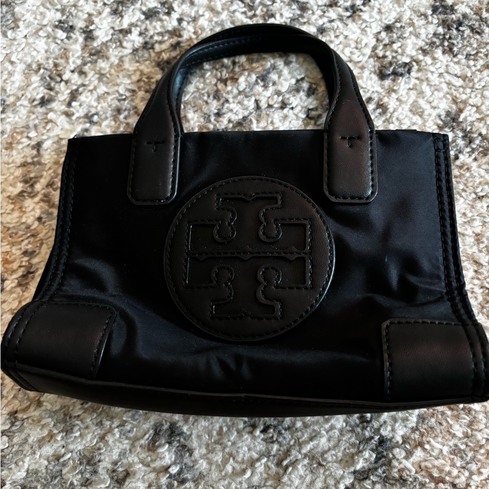 Tory Burch Black Tote Bag with Signature Medallion